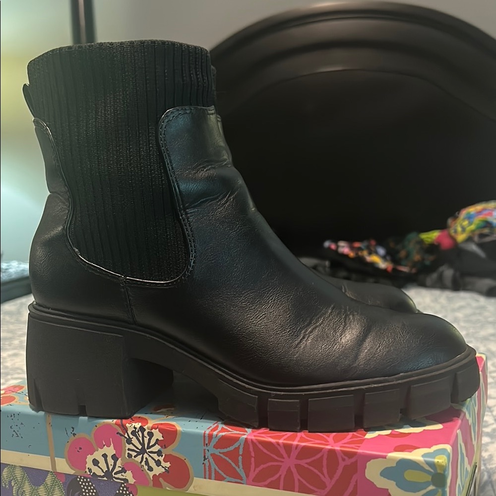 Black Leather Ankle Boots